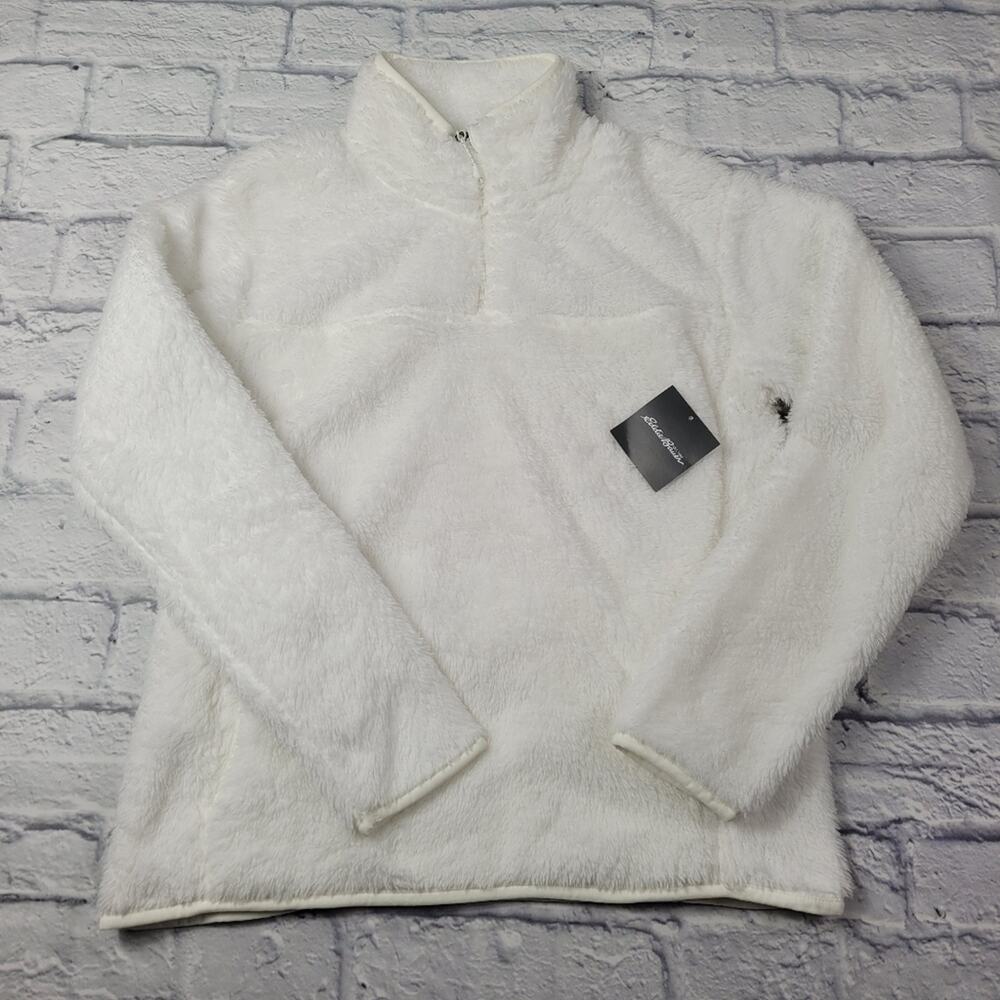NWT Eddie Bauer White Quest Plush 1/4 Zip Fleece size XS